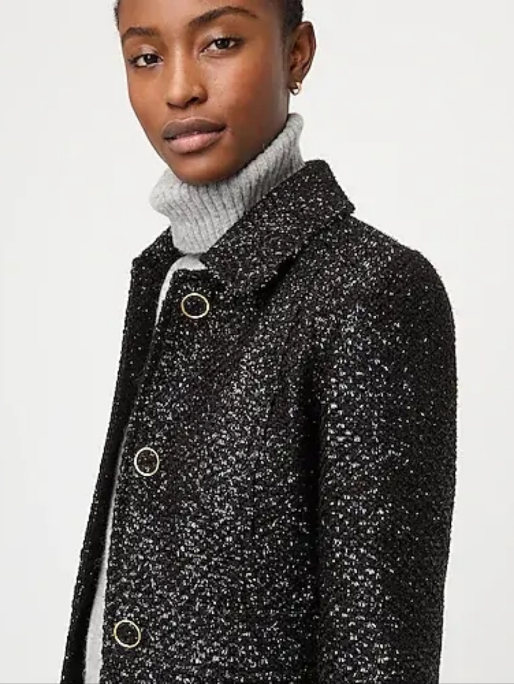 NWT J. Crew Lady Day Coat in Shimmer Tweed - Picture 4 of 8